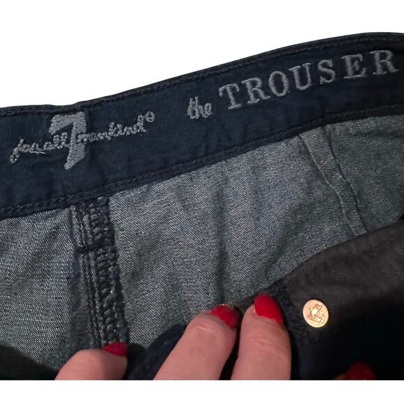 7 for All Mankind Denim Trouser - Size 32 (NWT) Flare/Wide Leg - Dark Indigo - Picture 3 of 12